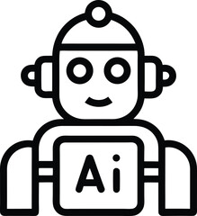 AI Robot Icon - Futuristic Technology Design for AI, Robotics, and Automation

