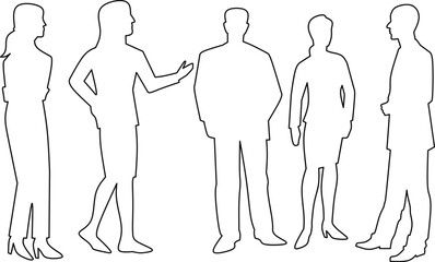 Himan community line drawing vector on white background,people community line vector illustration,human community stock image for template ,banner and background 