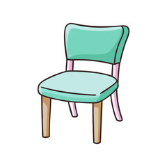 Find modern chair design ideas for your home decor with this stylish turquoise chair illustration art vector