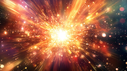 Naklejka premium Dynamic burst of light and color explosion.