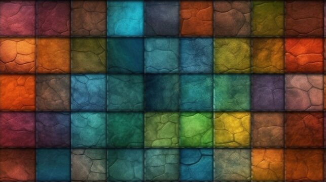 Colorful textured stone squares pattern tile pattern