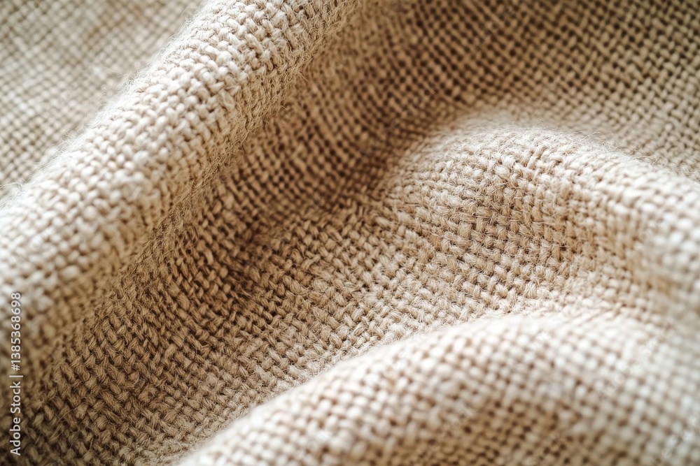 Poster jute hessian sackcloth canvas woven texture pattern background in light beige cream brown color blan