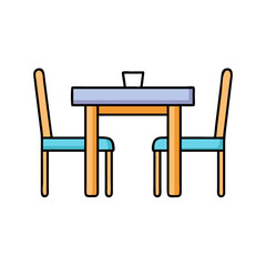 Illustration of dining table and chairs for home decor and furniture design projects and interior design needs