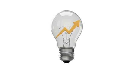 Isolated Creative Idea Light Bulb with Upward Arrow