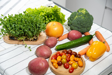 Fresh vegetables are on the table. Healthy Eating Concept