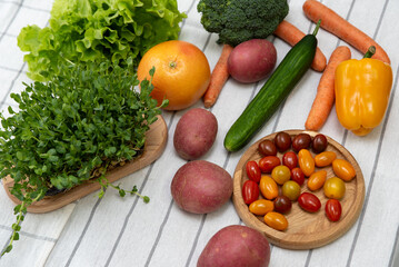 Fresh vegetables are on the table. Healthy Eating Concept