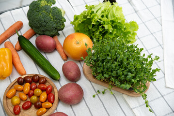 Fresh vegetables are on the table. Healthy Eating Concept