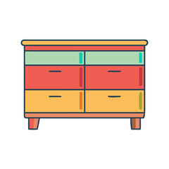 Colorful dresser furniture chest of drawers storage cabinet bedroom decor home interior design modern style