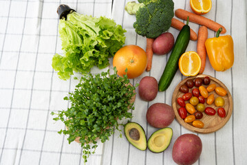 Fresh vegetables are on the table. Healthy Eating Concept