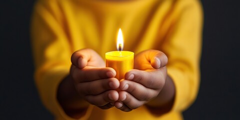 Illuminating Hope Mindful Wellness Candle Ritual for Gen Z Emotional Resilience - Sustainable Self-Care Moments in Vibrant Yellow Aesthetic