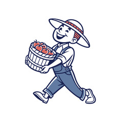 Farmer Boy Carrying Apples