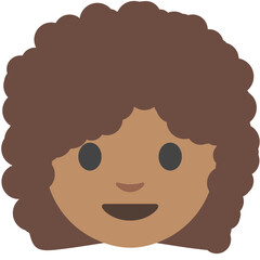 Curly-Haired Woman Emoji (Medium Skin)
