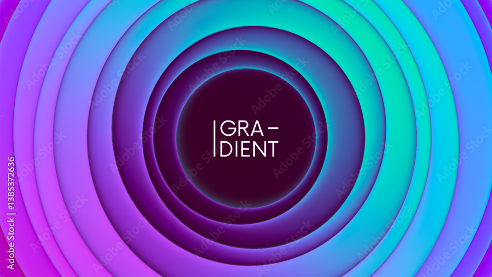 Aufkleber colorful circular gradient background with dynamic layered futuristic vibes. digital banner with rad