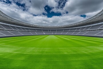 A stadium with empty seats, symbolizing the cancellation of major sports events during the pandemic