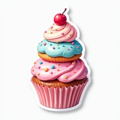 Colorful cupcake creation in playful plasticine style for dessert lovers