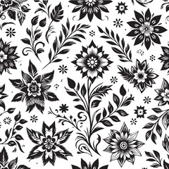 Flower icon set Isolated black flower set icon Vector black flower Silhouette black flower icon set