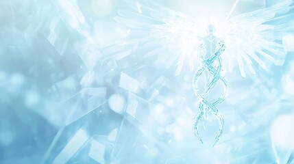 Obraz premium Abstract medical figure, light, futuristic background, potential for healthcare or scientific use