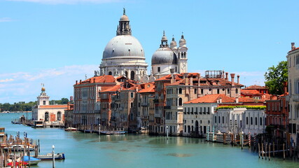 Canal Grande in the Island of VENICE Island in Northern Italy without boats