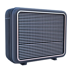 Fototapeta premium Portable electric heater with a sleek design, perfect for personal warmth in spaces. Features adjustable settings and grid pattern for safety