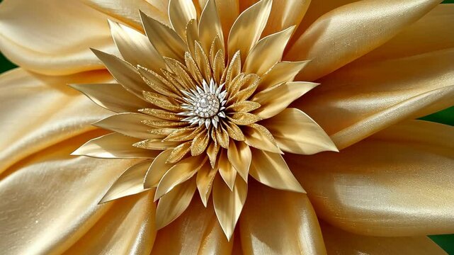 Opulent Golden Bloom: A Luxurious Floral Fantasy in Shimmering Detail