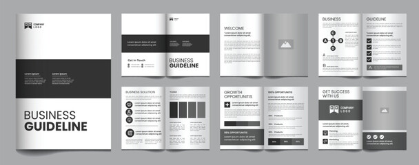 Business guidelines brochure template minimalist design	,brochure , presentation, magazine
