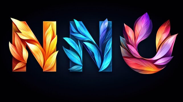 Vibrant Floral Letters: NNU Design