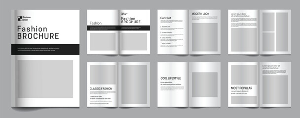 Fashion Template Design Minimal Look book Layout, brochure, catalog