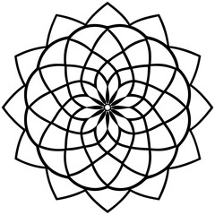 Obraz premium Digital wire frame mandala line art vector illustration 