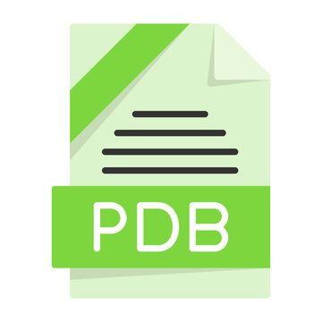 PDB File Format Flat Style Icon