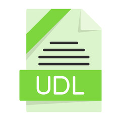 UDL File Format Flat Style Icon