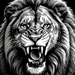 lion head vector art for graphic design