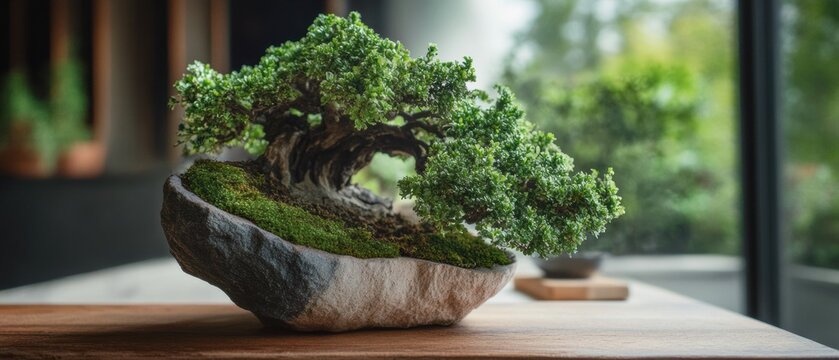 National Haiku Day Botanical Elegance Zen Bonsai Masterpiece in Minimalist Styling - Premium Organic Wellness Design for Mindful Living Spaces
