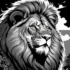 lion head vector art for graphic design