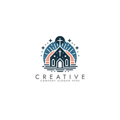 Fototapeta premium Creative Church Logo vector Design