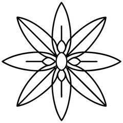 Dragonfly wings within a mandala line art vector illustration