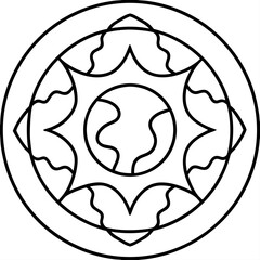  Earth element mandala line art vector illustration