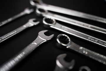 metal wrenches of various sizes
