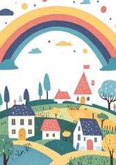 vector illustration of a village