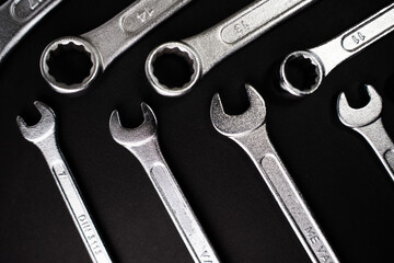 metal wrenches of various sizes