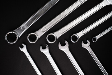 metal wrenches of various sizes