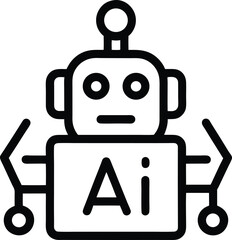 AI Robot Icon - Futuristic Technology Design for AI, Robotics, and Automation