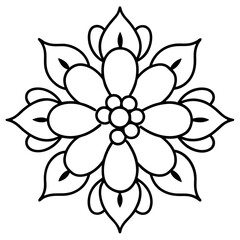 Fruit and vine themed mandala line art vector illustration 