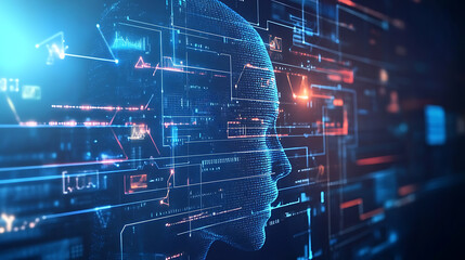 An AI powered system automating financial fraud detection by analyzing real time transaction data and behavior patterns, futuristic AI-driven financial security platform, FinTech style