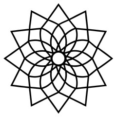 Obraz premium Grid based symmetrical mandala line art vector illustration