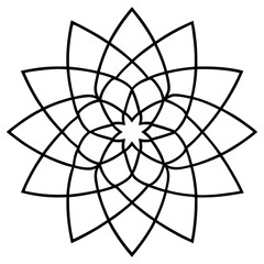 Obraz premium Grid based symmetrical mandala line art vector illustration