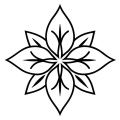 Herbal medicine leaf mandala line art vector illustration 