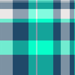 Vibrant, modern plaid pattern. Cool blues  greens create a refreshing, geometric design. Perfect for textiles, backgrounds, or digital art projects. Versatile  eyecatching.