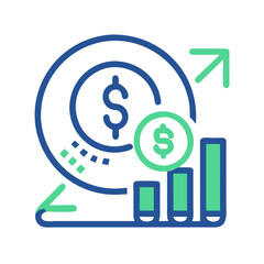  Corporate Cost Benefit Ratio Icon Design
