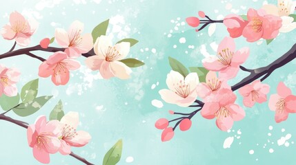 beautiful Sakura nature spring flowers background