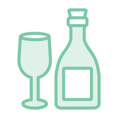 Champagne duotone line icon, vector, pixel perfect, illustrator file 
